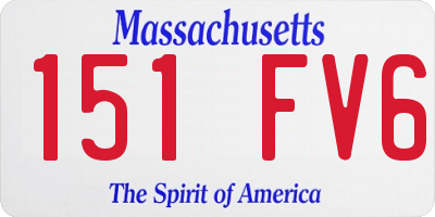 MA license plate 151FV6