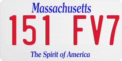 MA license plate 151FV7