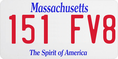 MA license plate 151FV8