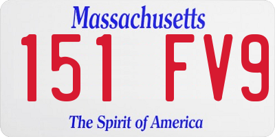 MA license plate 151FV9