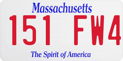 MA license plate 151FW4
