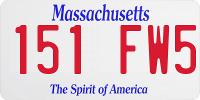 MA license plate 151FW5