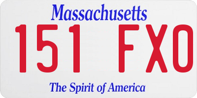 MA license plate 151FX0