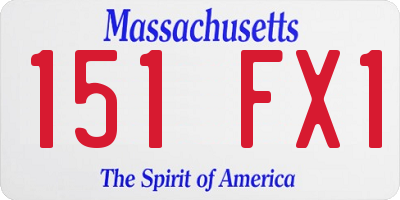 MA license plate 151FX1