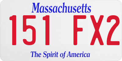 MA license plate 151FX2