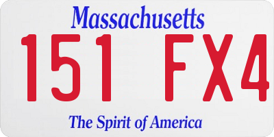 MA license plate 151FX4