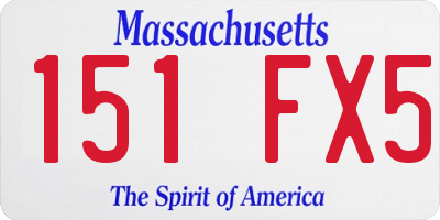 MA license plate 151FX5