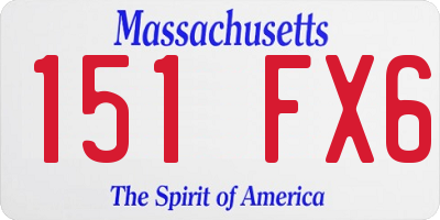 MA license plate 151FX6