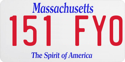 MA license plate 151FY0