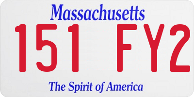 MA license plate 151FY2
