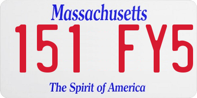 MA license plate 151FY5