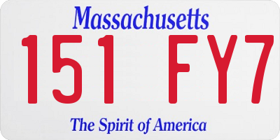 MA license plate 151FY7