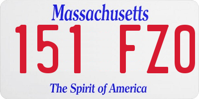 MA license plate 151FZ0