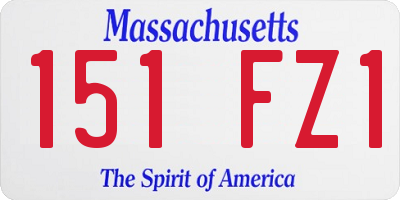 MA license plate 151FZ1