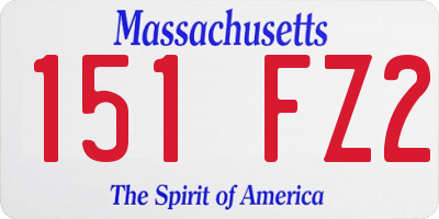 MA license plate 151FZ2