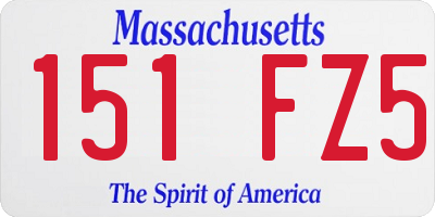MA license plate 151FZ5