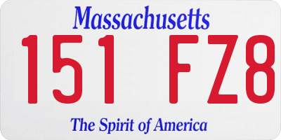 MA license plate 151FZ8
