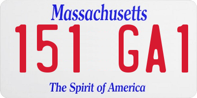 MA license plate 151GA1