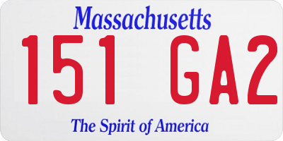 MA license plate 151GA2