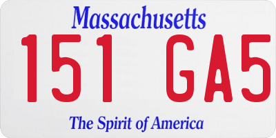 MA license plate 151GA5