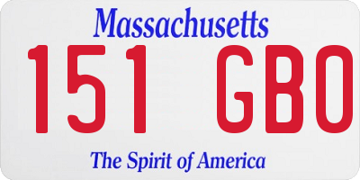 MA license plate 151GB0