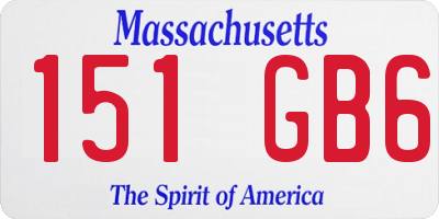 MA license plate 151GB6