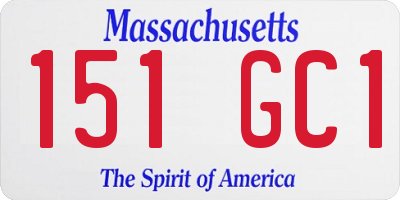 MA license plate 151GC1