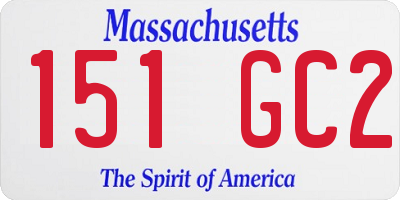 MA license plate 151GC2