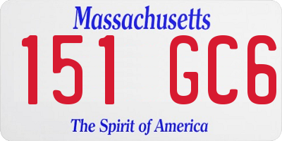 MA license plate 151GC6