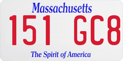 MA license plate 151GC8