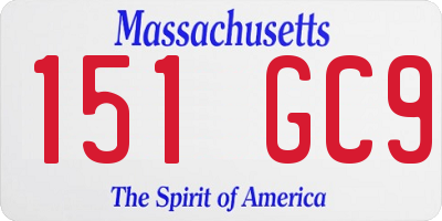 MA license plate 151GC9