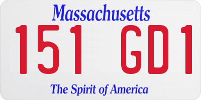 MA license plate 151GD1