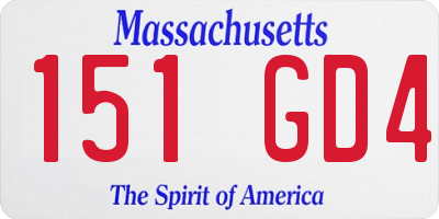 MA license plate 151GD4