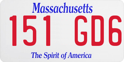 MA license plate 151GD6
