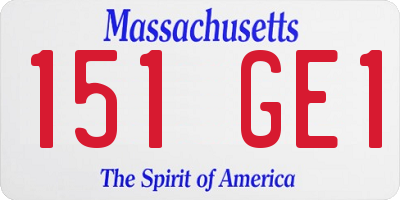 MA license plate 151GE1
