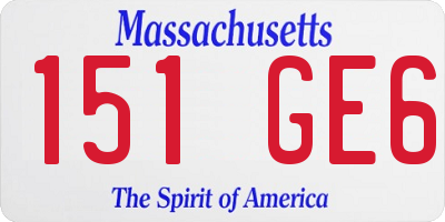 MA license plate 151GE6