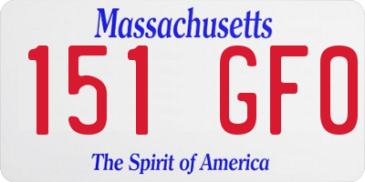 MA license plate 151GF0