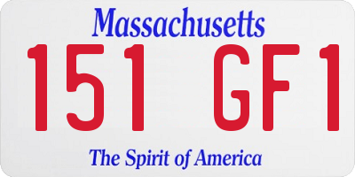 MA license plate 151GF1