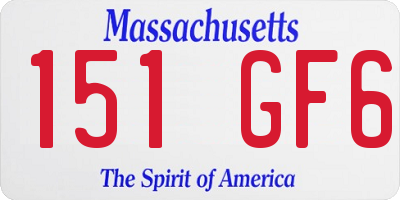 MA license plate 151GF6
