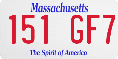 MA license plate 151GF7