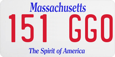MA license plate 151GG0