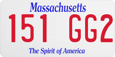 MA license plate 151GG2
