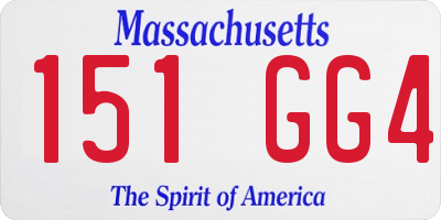 MA license plate 151GG4