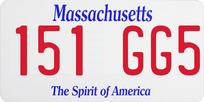 MA license plate 151GG5