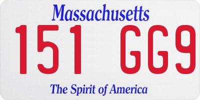 MA license plate 151GG9
