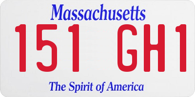 MA license plate 151GH1