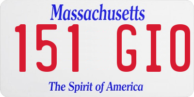 MA license plate 151GI0