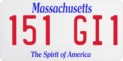 MA license plate 151GI1