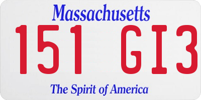 MA license plate 151GI3