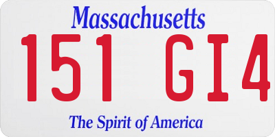 MA license plate 151GI4